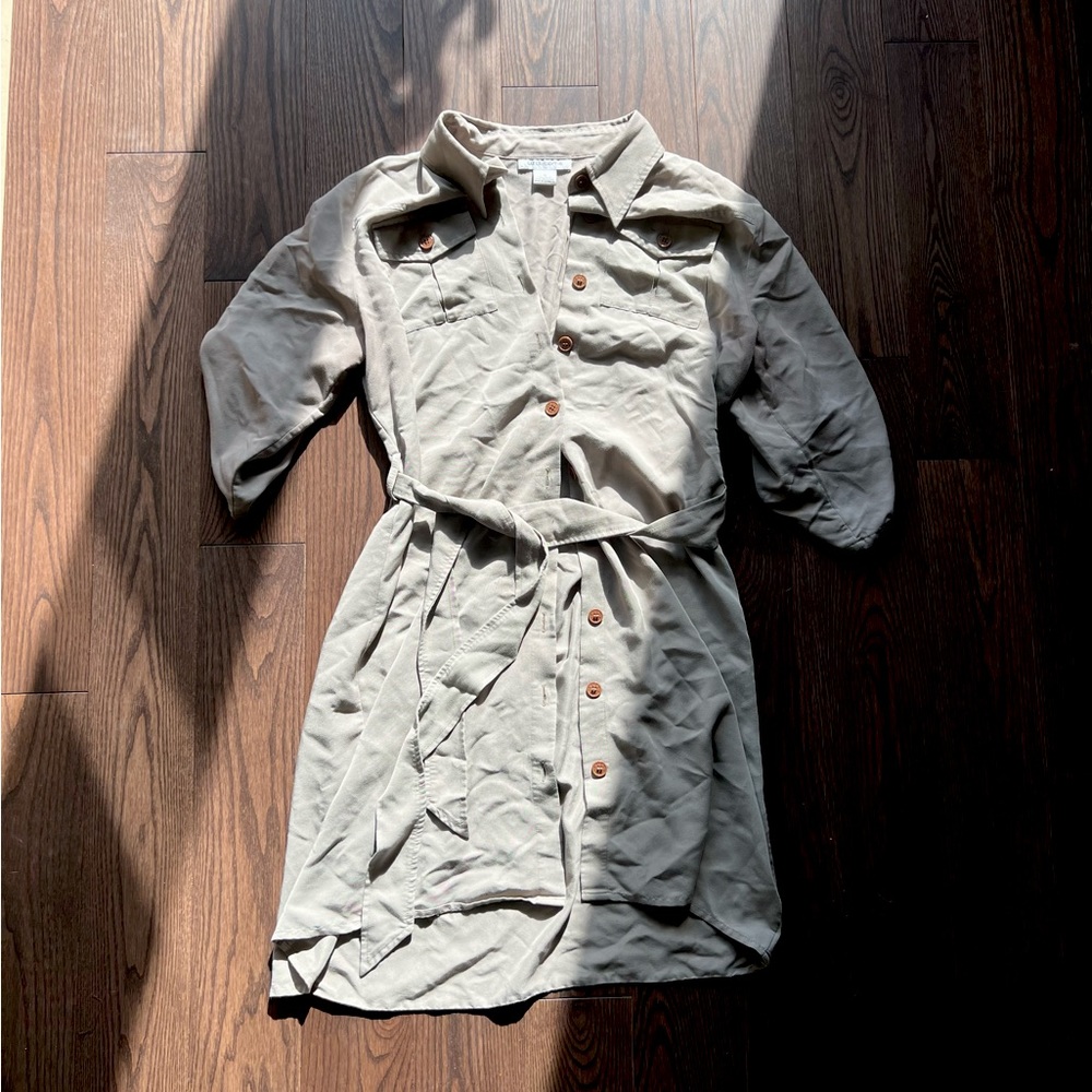 Buttoned Tie Dress